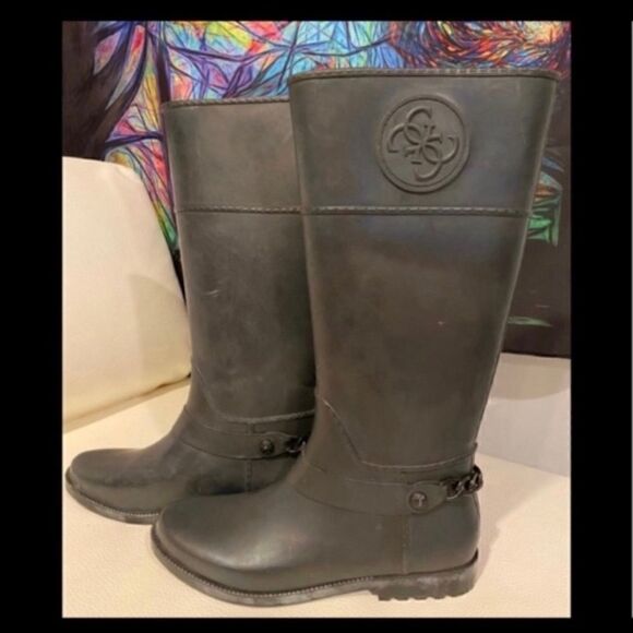 GUESS COUGAR RAINBOOT IN BLACK 11 - Picture 4 of 6